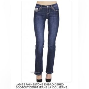 LA Idol bootcut low rise rhinestone denim.  NWT size 9 (31x34).